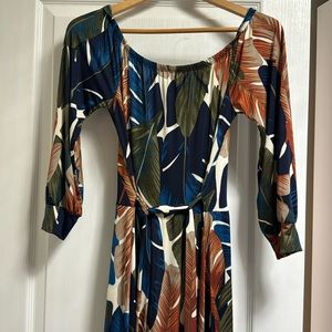 EUC Olive & Navy Dress